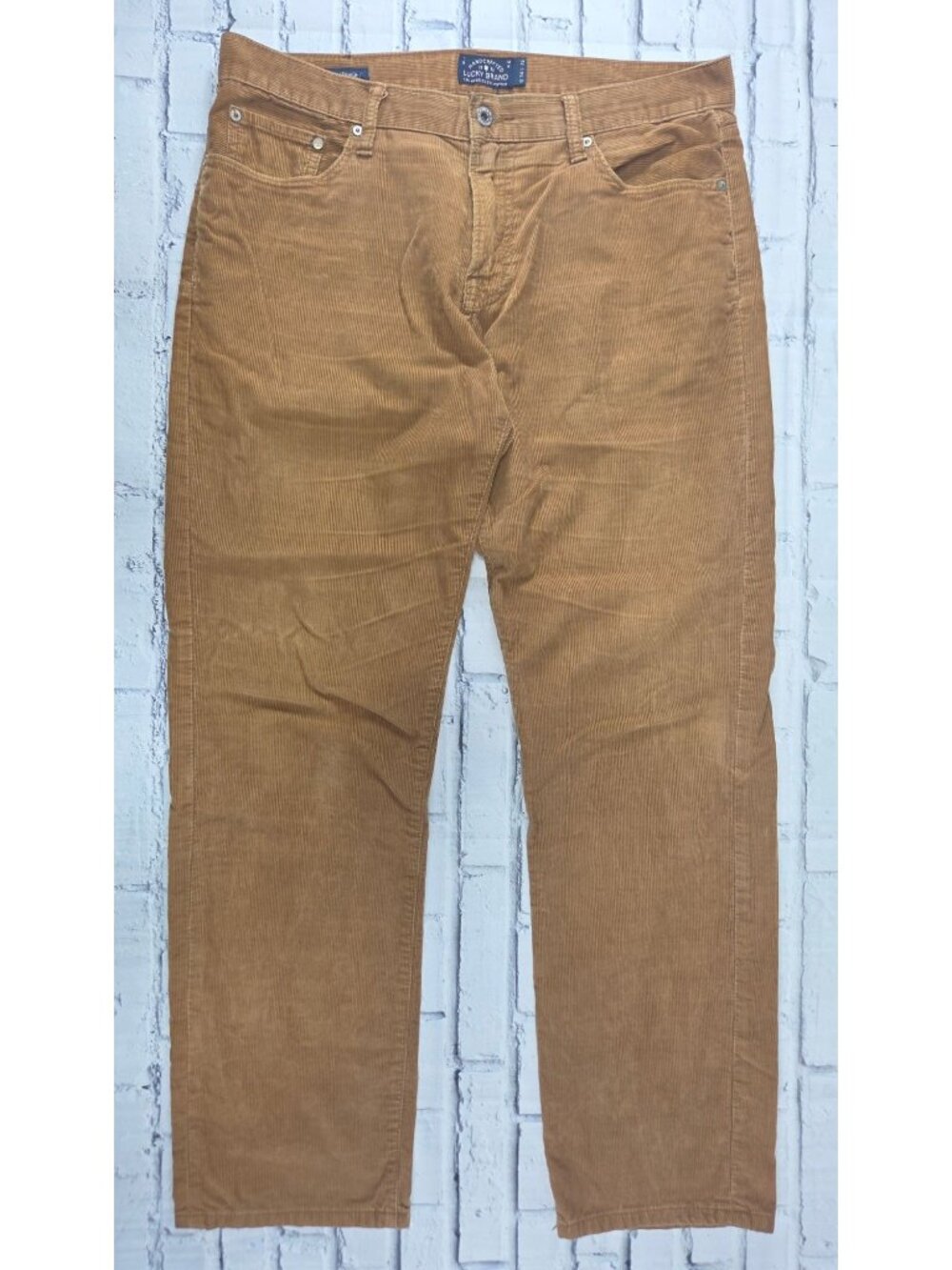 Lucky Brand 221 Original Brown Straight Corduroy Pants 34x32